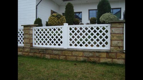 Gartenzaun - PERGOLA GRID SKEW FENCE - Top Fence - PVC / klassisch