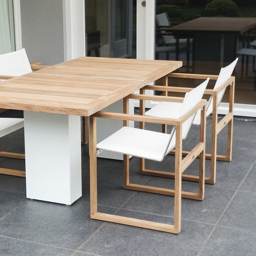 Moderner Gartenstuhl - BUTAQUE TEAK - FueraDentro - für Außenbereich / Stoff / Kunstleder