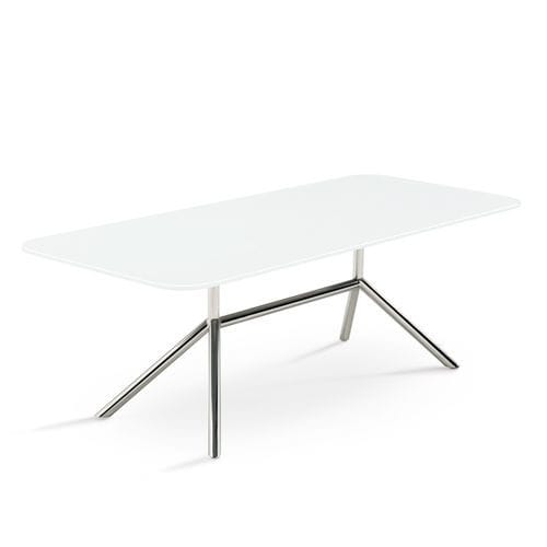 Moderner Couchtisch - SHELL SALON - FueraDentro - Glas / Gestell aus poliertem Edelstahl / rechteckig