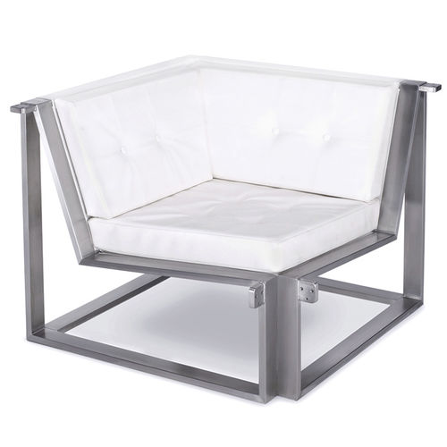 Moderner Sessel - ESQUINA - FueraDentro - Batyline® / Edelstahl / ergonomisch