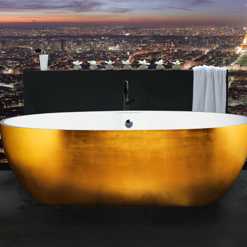Ovale Badewanne - STONE ONE GOLDLINE  - AQUAdesign - freistehend / Verbundwerkstoff / weiß