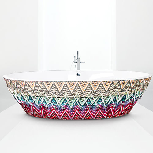 Ovale Badewanne - BIG ONE - AQUAdesign - freistehend / Verbundwerkstoff / mehrfarbig