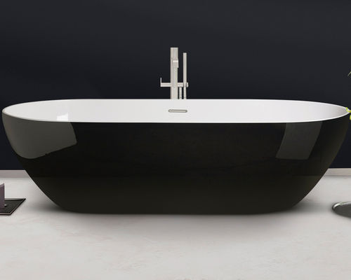 Ovale Badewanne - ACCESS 33 BLACK & WHITE - AQUAdesign - freistehend / Verbundwerkstoff / Acryl