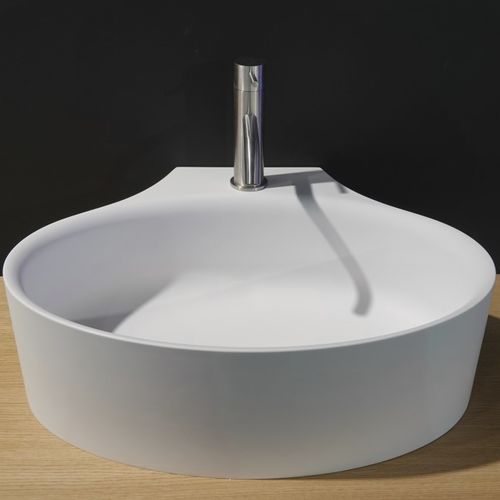 Aufsatzwaschbecken - DIP TOO - AQUAdesign - Cristalplant® / Mischbatterie / rund