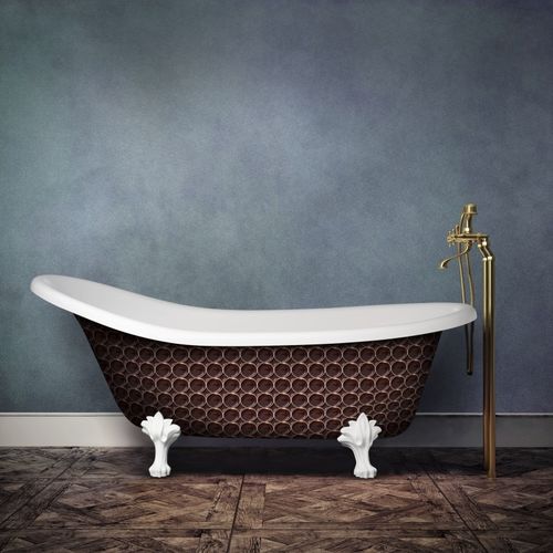 Ovale Badewanne - RETRO HERITAGE - AQUAdesign - auf Füßen / Verbundwerkstoff / weiß