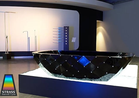 Ovale Badewanne - DIAMOND - AQUAdesign - freistehend / Verbundwerkstoff / weiß
