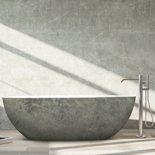 Ovale Badewanne - STONE EVO - AQUAdesign - freistehend / für Wohnungen / Cristalplant®