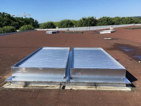 Glas-Rauchabzugsfenster - SMOKEJET COMBI - AIRSUN - Aluminium / Polycarbonat / für Dach
