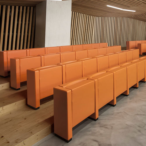 Moderner Auditoriumsessel - MURA - Lamm srl - Polyurethanschaum / klappbar / mit Ablage