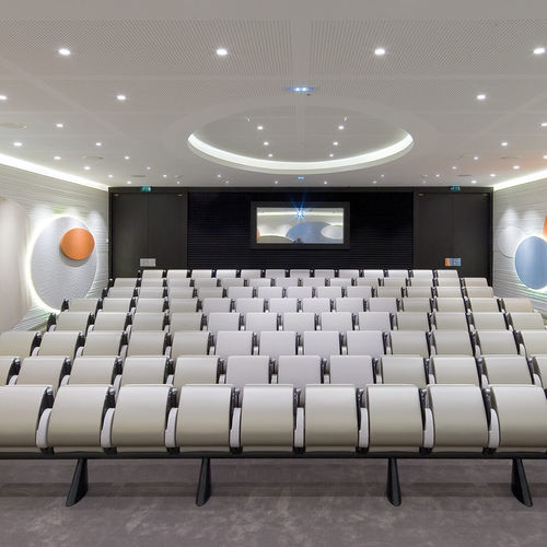 Moderner Auditoriumsessel - TULIP - Lamm srl - Leder / Polyurethan / mit Ablage