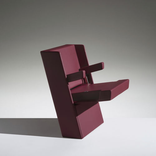 Moderner Auditoriumsessel - GENYA - Lamm srl - Leder / klappbar / rot