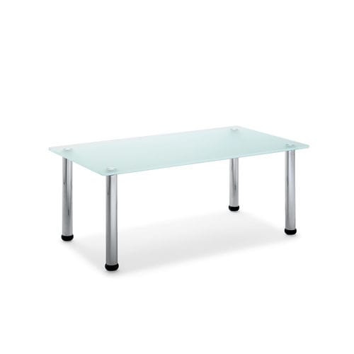 Moderner Couchtisch - YOTA - OLIVO & GROPPO - Milchglas / Stahl / rechteckig