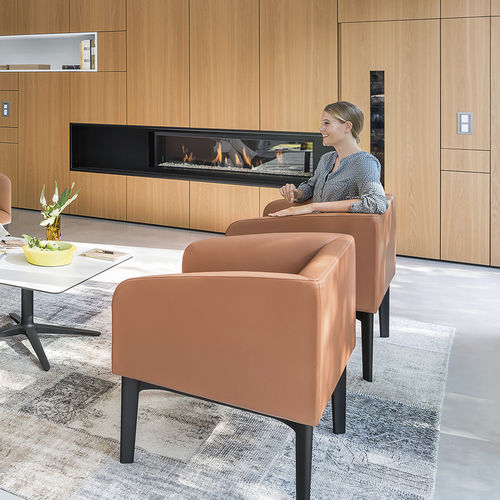 Moderner Besuchersessel - SE:WORKS - Sedus - Stoff / Leder / Holz