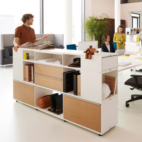 Niedriger Aktenschrank - TERRI TORY - Sedus - hoch / Laminat / mit Schubladen