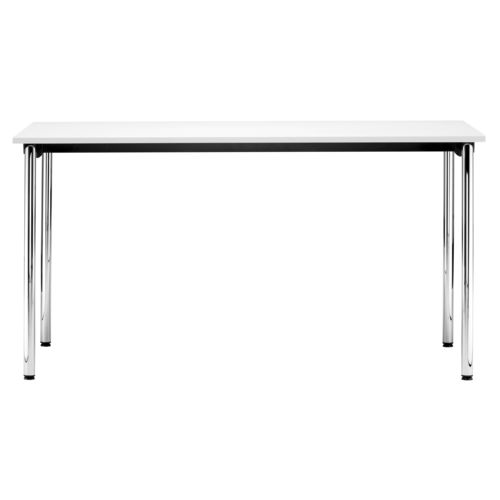 Moderner Tisch - S 1196/1 - THONET - Laminat / melaminbeschichtet / Gestell aus verchromtem Metall