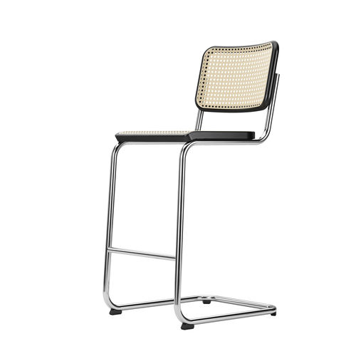Klassischer Barstuhl - S 32 VH - THONET - für den Innenraum / Netz / Leder