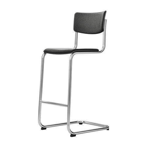 Moderner Barstuhl - S 43 H - THONET - für den Innenraum / Stahl / Holz