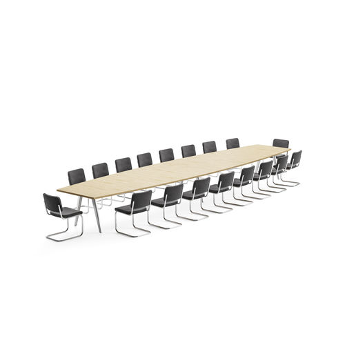 Moderner Besprechungstisch - System 1500 - THONET - Buche / Gestell aus Aluminium / U-förmig