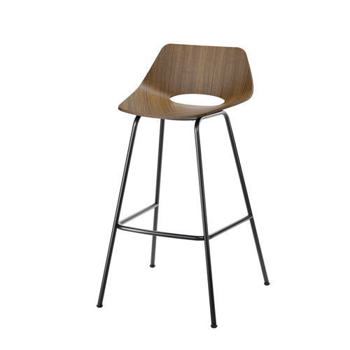 Moderner Barstuhl - S 661 H - THONET - für den Innenraum / Stoff / Holz
