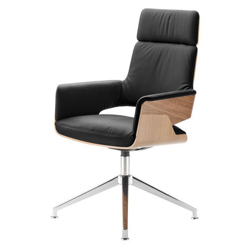 Moderner Besucherstuhl - S 840 - THONET - für den Innenraum / Stoff / Leder