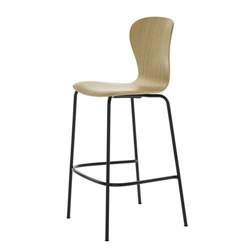 Moderner Barstuhl - S 220 H - THONET - für den Innenraum / geformtes Sperrholz / Gestell aus Stahl