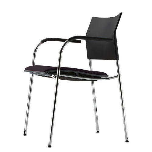 Moderner Besucherstuhl - S 360 - THONET - für den Innenraum / Stahl / aus verchromtem Metall