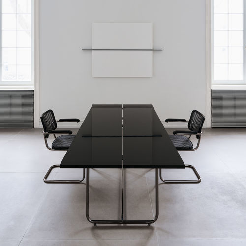 Moderner Tisch - S 1070 SERIOUS / NORDIC JS . THONET - THONET - hochglanzlackiertes Holz / Stahl / Titan