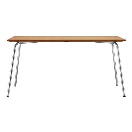 Moderner Tisch - S 1040 - THONET - Iroko / Gestell aus rostfreiem Edelstahl / rechteckig