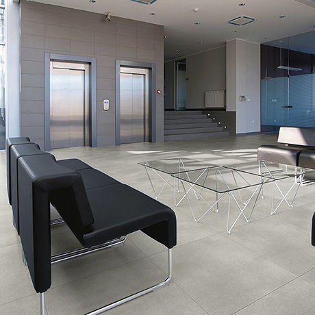 Flexible Fliese / Vinyl - EXPONA SIMPLAY & ABSTRACT PUR - Polyflor - in Naturoptik / für den Innenraum / bodenstehend