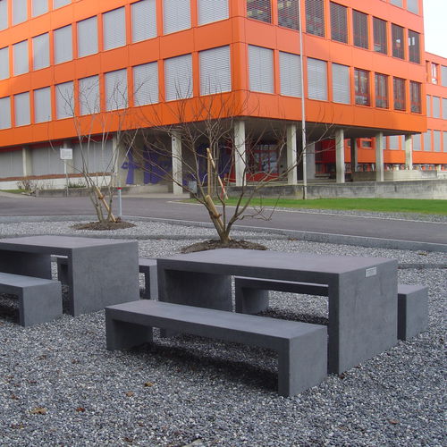 Moderner Picknicktisch - MODULAR - A Amop Synergies - Beton / rechteckig / maßgefertigt