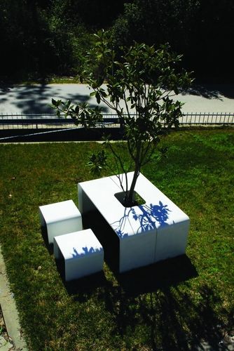 Moderner Picknicktisch - AR PURO : TABLE B - A Amop Synergies - Beton / Edelstahl / rechteckig