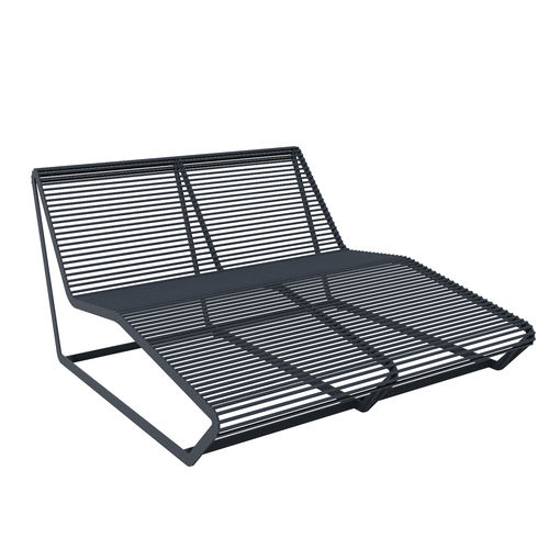 Moderne Sonnenliege - 01717 - A Amop Synergies - aus lackiertem Stahl / für öffentliche Bereiche / Doppelbett
