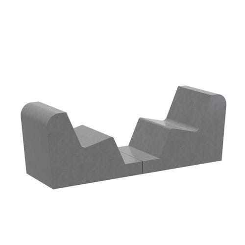 Sonnenliege / minimalistisches Design - 2C1 Solution - 01308 - A Amop Synergies - Beton / für öffentliche Bereiche / Modul