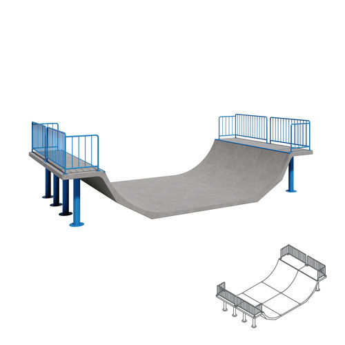 Mini Rampe / für Skatepark - 140 - 01292 - A Amop Synergies - modulierbar / Stahlbeton / Fertigbeton
