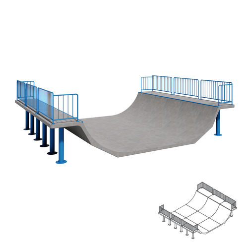 Mini Rampe / für Skatepark - 140 Wide - 01295 - A Amop Synergies - modulierbar / Stahlbeton / Fertigbeton