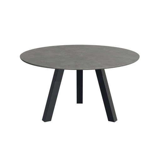 Moderner Tisch - Round Up 30002 - A Amop Synergies - Beton / Gestell aus bemaltem Stahl / rund