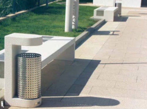 Park-Abfallbehälter - MIA - A Amop Synergies - Edelstahl / COR-TEN®-Stahl / Beton
