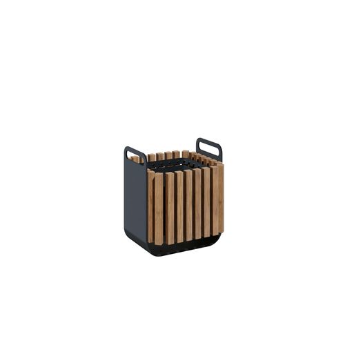 Holz-Pflanzkübel - GRIP - A Amop Synergies - aus lackiertem Stahl / quadratisch / modern