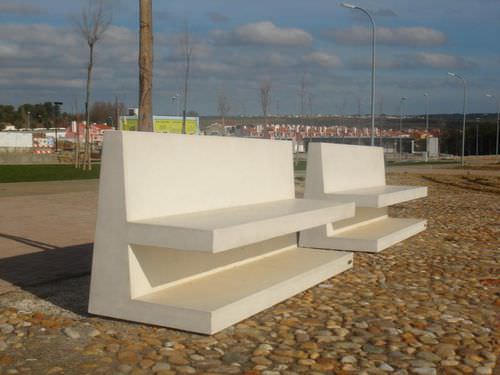 Moderne Bank für den öffentlichen Raum - AM : BENCH AMC - A Amop Synergies - Beton / mit Rückenlehne