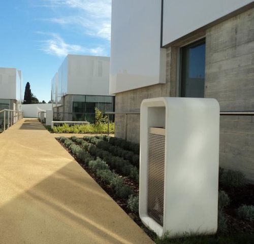Park-Abfallbehälter - AR PURO : PAPER BIN - A Amop Synergies - Edelstahl / COR-TEN®-Stahl / Beton