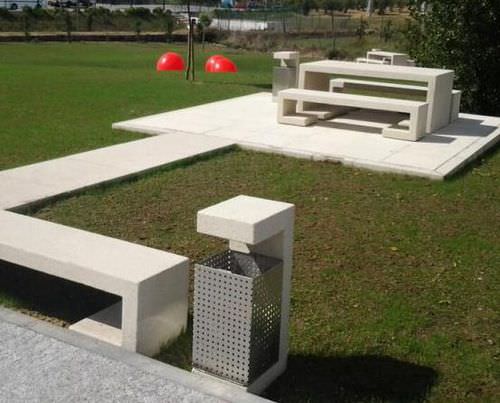 Park-Abfallbehälter - MATEUS - A Amop Synergies - Edelstahl / COR-TEN®-Stahl / Beton