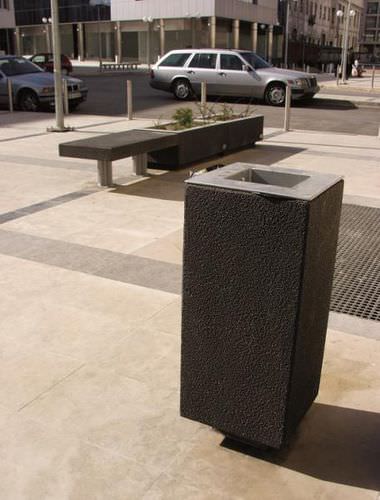Park-Abfallbehälter - CITIZEN - A Amop Synergies - Edelstahl / Beton / mit integriertem Aschenbecher