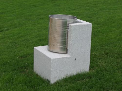 Park-Abfallbehälter - SOLTAS : INDY - A Amop Synergies - Edelstahl / Beton / modern