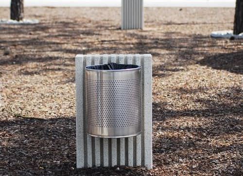 Park-Abfallbehälter - SOLTAS : IK - A Amop Synergies - Edelstahl / Beton / ohne Deckel