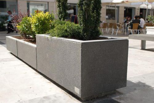 Edelstahl-Pflanzkübel - G CITIZEN - A Amop Synergies - COR-TEN®-Stahl / Beton / rechteckig