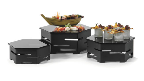 Tisch-Präsentierregal - SK018 - Rosseto Serving Solutions - für Nahrungsmittel / Edelstahl / Hartglas