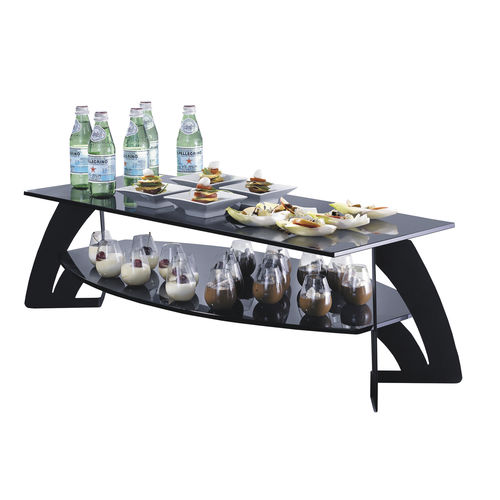 Präsentierregal für Nahrungsmittel - SK035 - Rosseto Serving Solutions - Stahl / Glas / Tisch