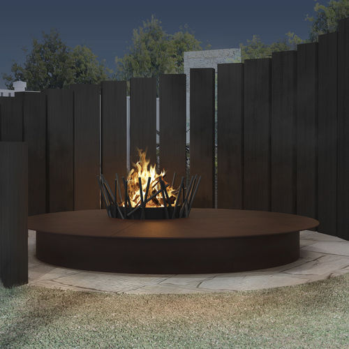 Garten-Feuerstelle / Holz - ICONIC  - TRAFORART - Gas / Bioethanol / Stahl