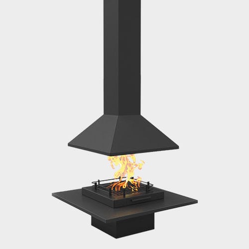 Holzkamin - VULCANO - TRAFORART - Bioethanol / Gas / freistehend