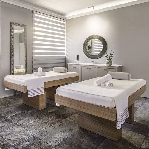 Maßgefertigte Massageliege - AKTICE SPA - AKT GROUP - elektrisch / Holz / Ökoleder
